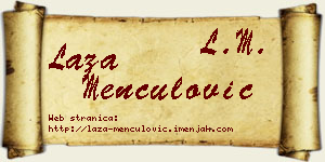 Laza Menčulović vizit kartica
